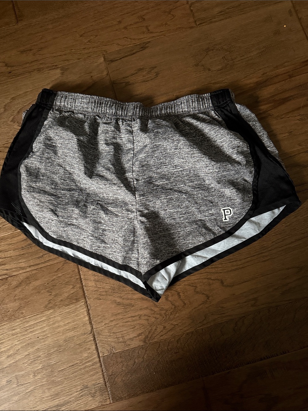 PINK Victoria's Secret Heather Gray Athletic Shorts with Black Trim